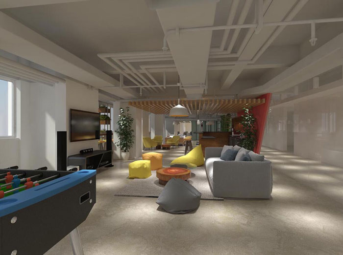 網(wǎng)絡科技公司辦公室休息區(qū)裝修設計效果圖