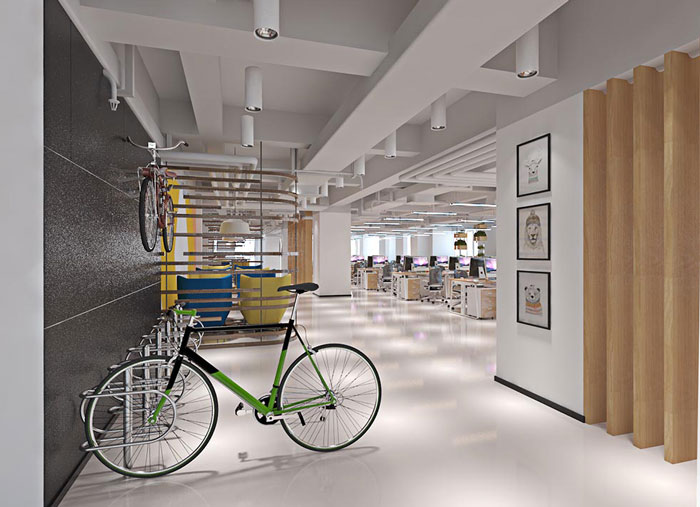 網(wǎng)絡科技公司辦公室走廊裝修設計效果圖