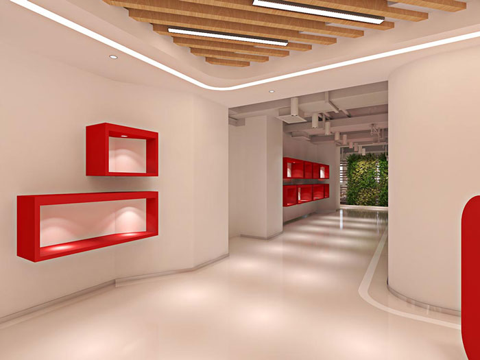 網(wǎng)絡科技公司辦公室過道裝修設計效果圖