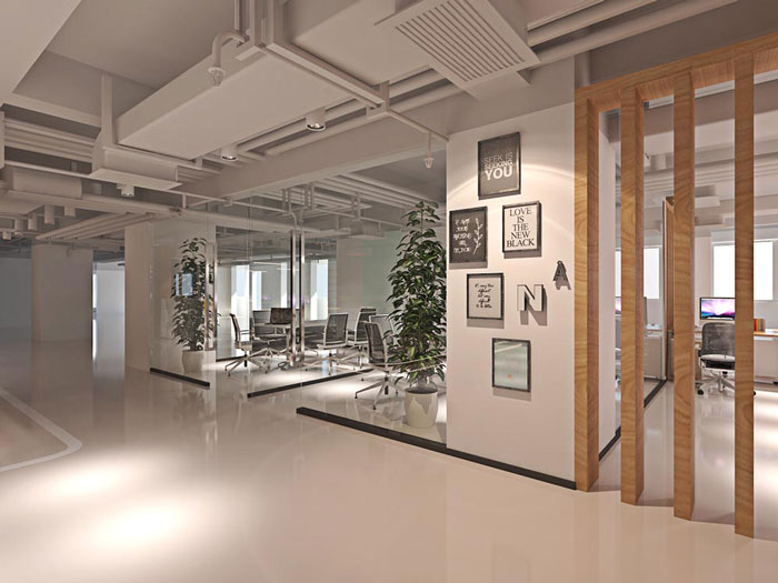 網(wǎng)絡科技公司辦公室過道裝修設計效果圖