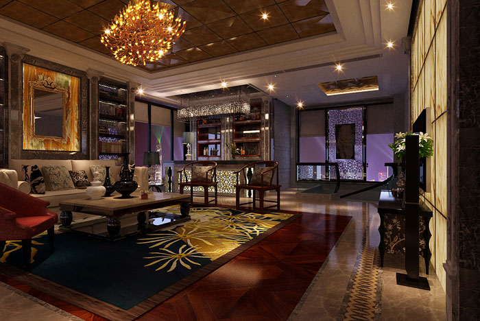 集團公司辦公室酒吧裝修設(shè)計效果圖