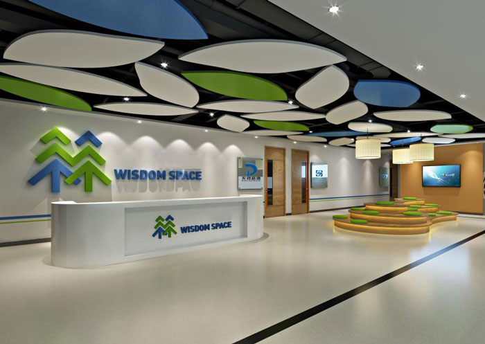 杭州余杭區臨平辦公室前臺裝修設計效果圖