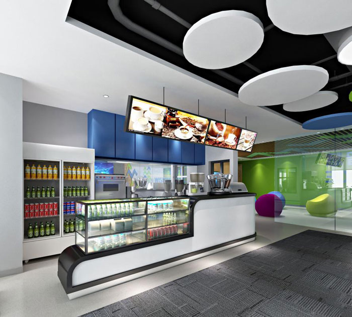 杭州余杭區臨平辦公室飲品區裝修設計效果圖