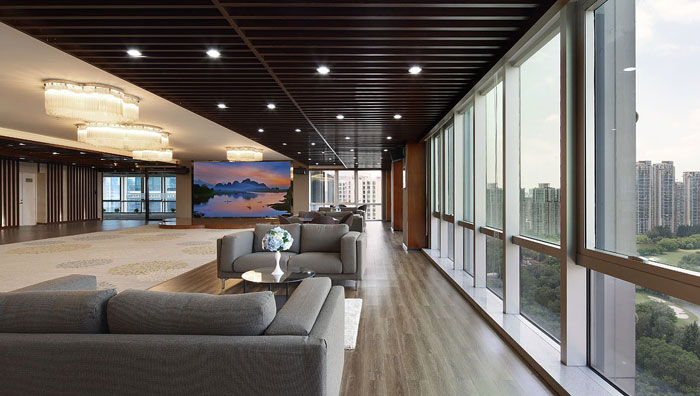 機電公司辦公室接待區裝修設計實景圖