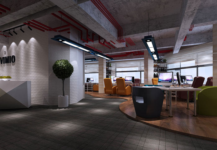 互聯(lián)網公司辦公室進門區(qū)裝修設計效果圖