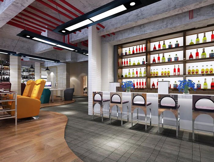 互聯(lián)網公司辦公室吧臺裝修設計效果圖