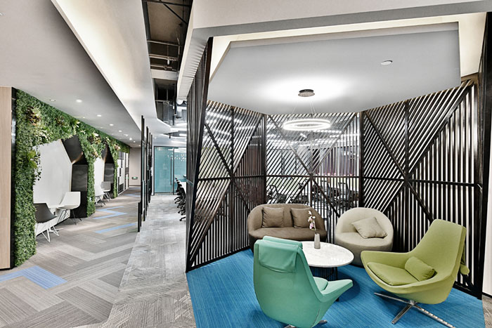 聯(lián)合辦公大樓洽談區(qū)裝修設計效果圖