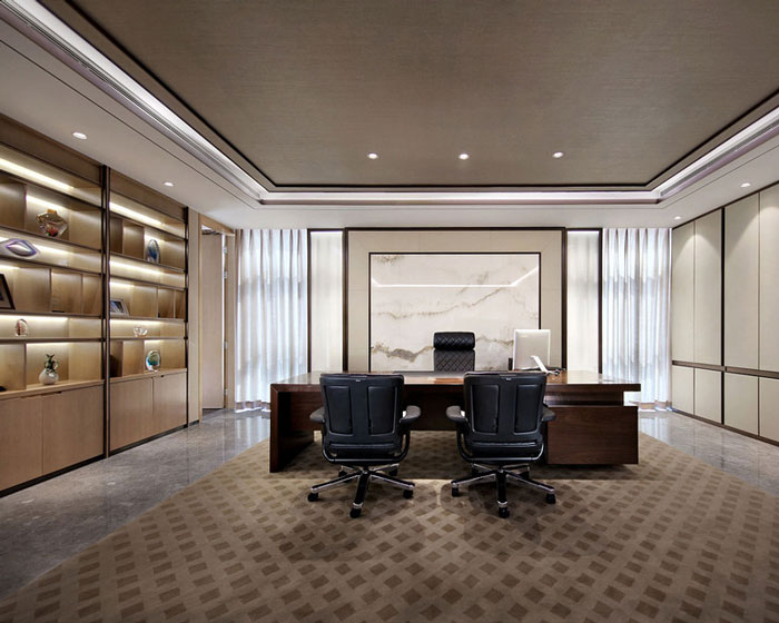 藥業公司總經理辦公室裝修設計效果圖
