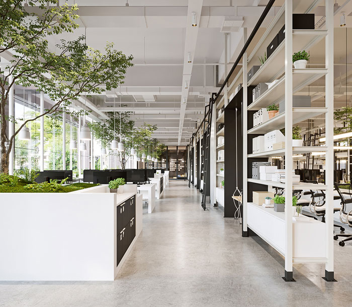 家居公司辦公室辦公區裝修設計效果圖