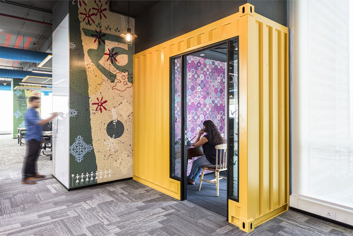 旅游公司辦公室電話區域裝修設計效果圖