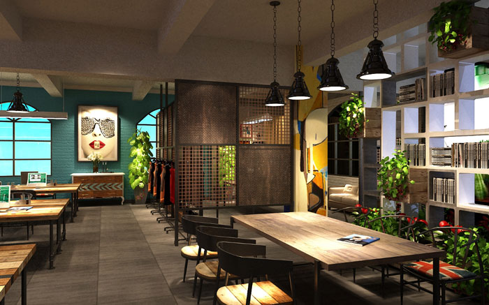 服飾公司辦公室展示區裝修設計效果圖