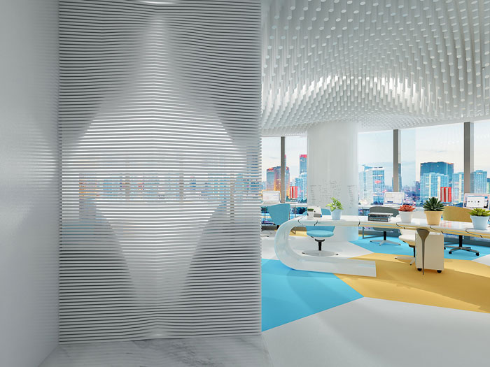 集團辦公室辦公區裝修設計效果圖