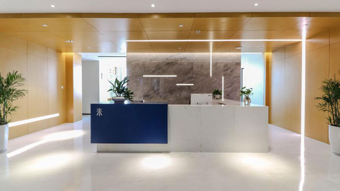 杭州簡約辦公室前臺裝修設計效果圖