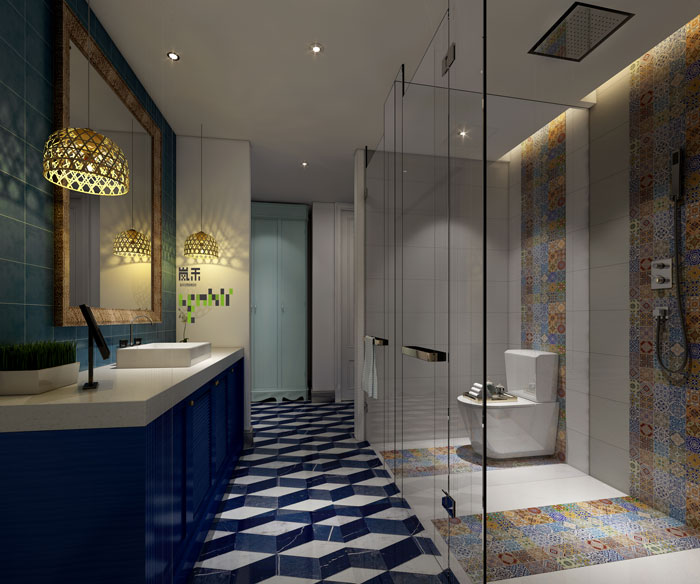 愛情酒店客房洗手間裝修設(shè)計效果圖