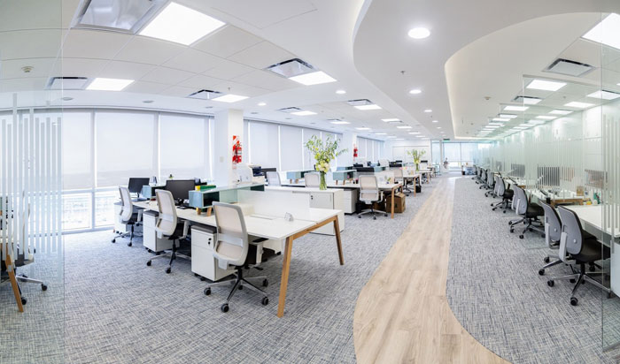 美容公司辦公室辦公區(qū)裝修設計效果圖