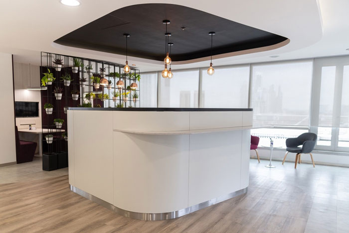 美容公司辦公室前臺接待裝修設計效果圖