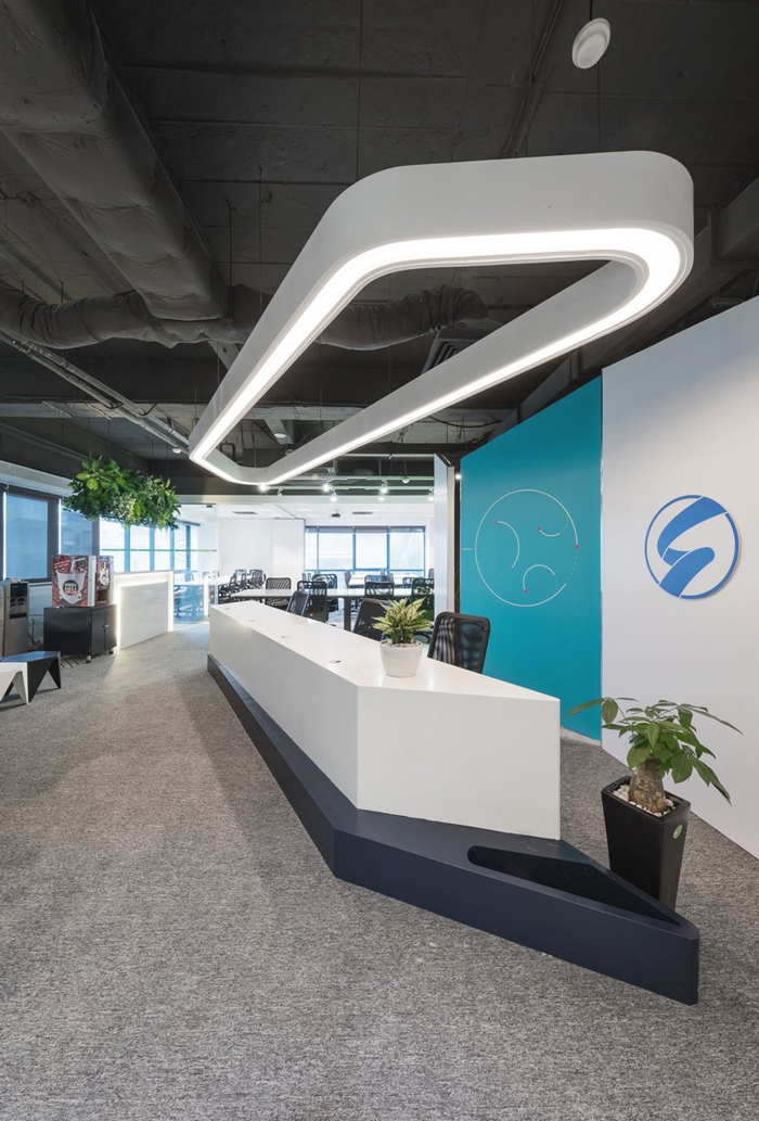 傳媒公司辦公室前臺裝修設計效果圖