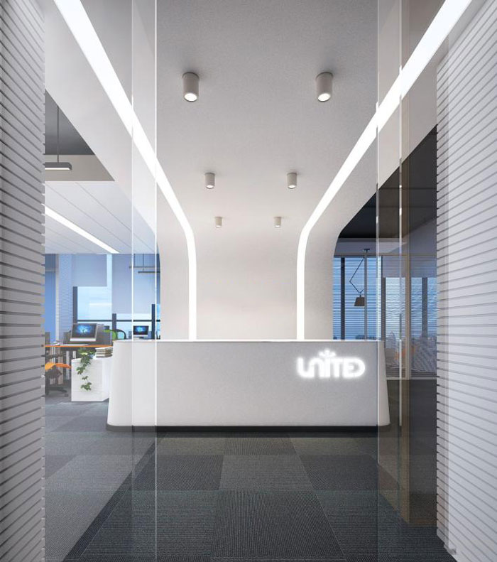 杭州打鐵關辦公室進門區裝修設計效果圖