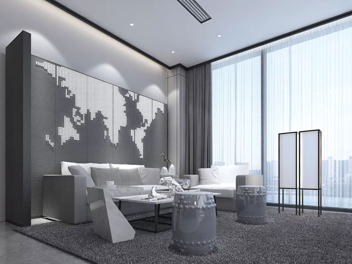 禪意辦公室接待區裝修設計效果圖