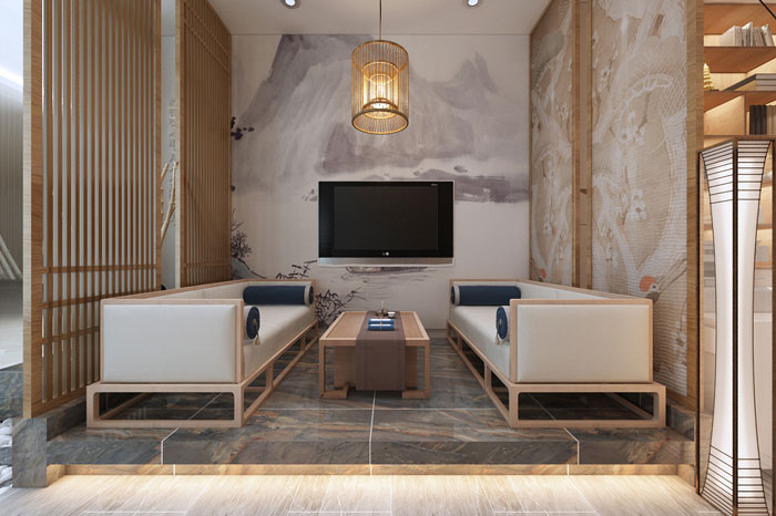 中式辦公室接待區(qū)設(shè)計方案