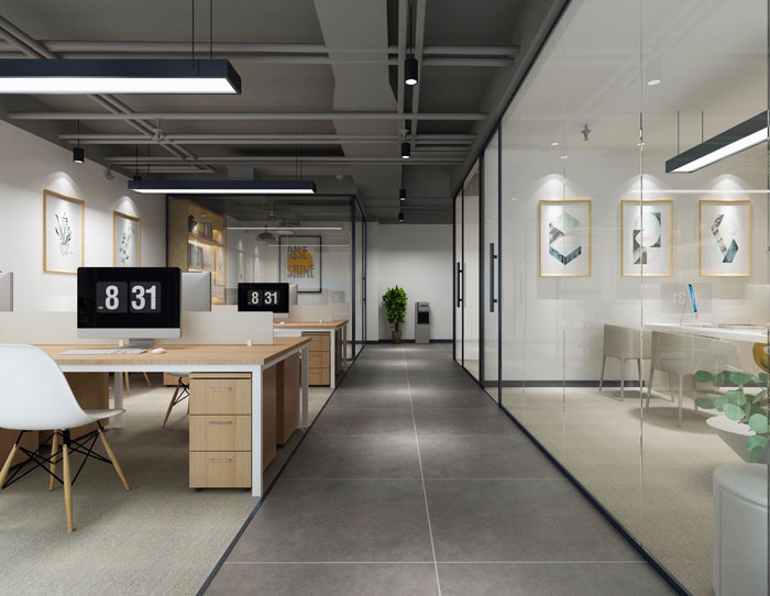 北歐風格辦公室辦公區(qū)裝修設計效果圖