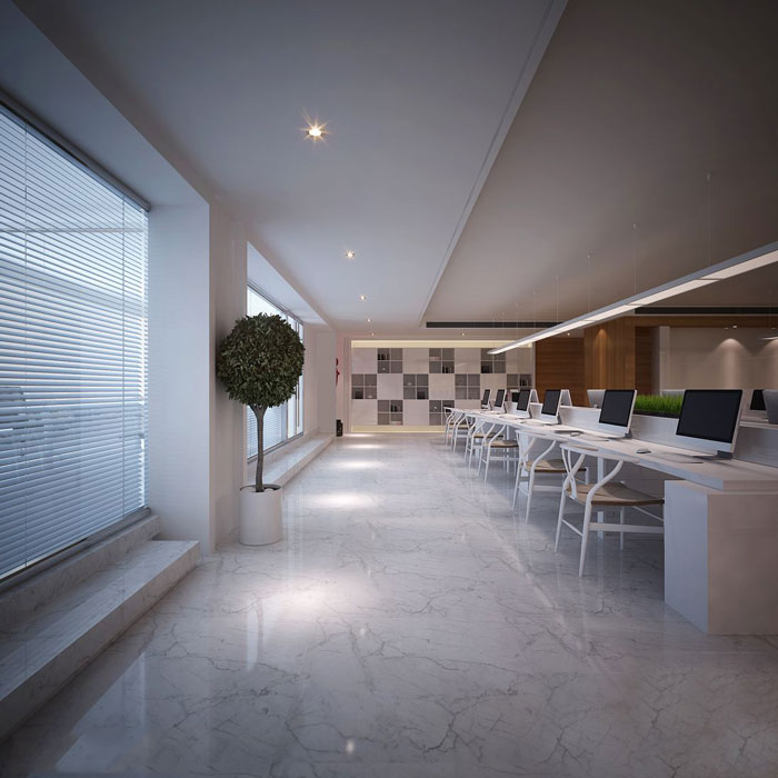 現代中式辦公會所辦公區設計效果圖