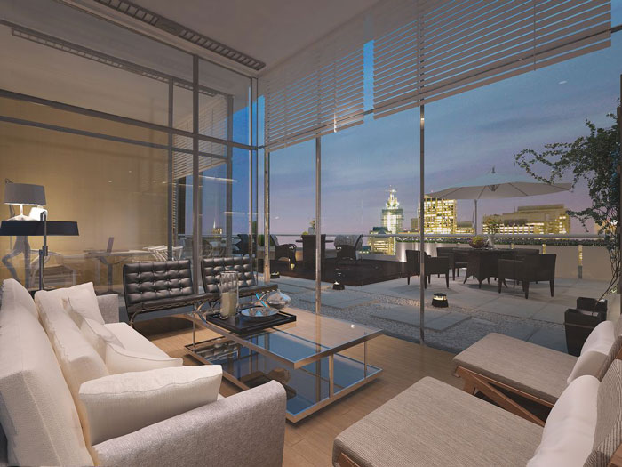 現代中式辦公會所交流區設計效果圖