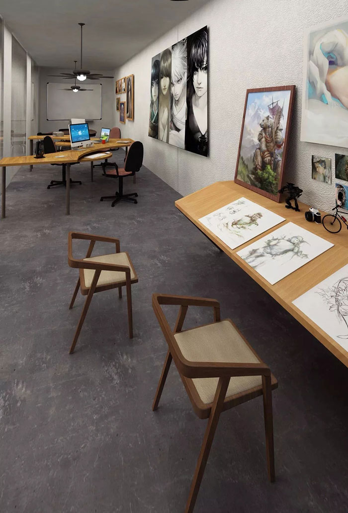 躍層辦公室辦公區裝修設計效果圖