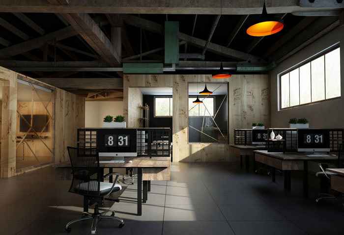 小廠房辦公室辦公區裝修設計效果圖