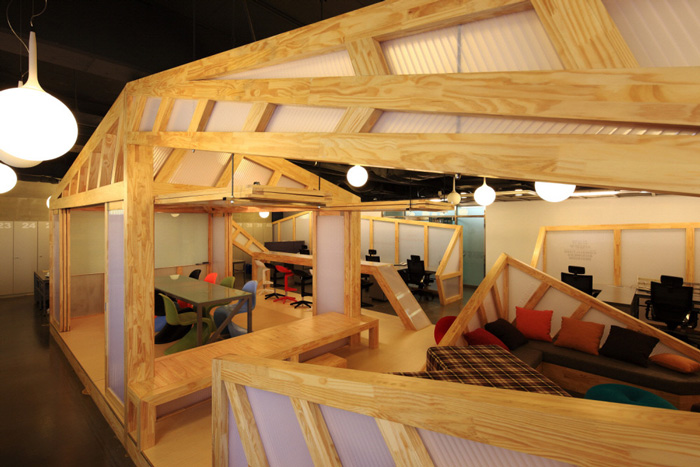 家具廠辦公室會議區裝修設計方案效果圖