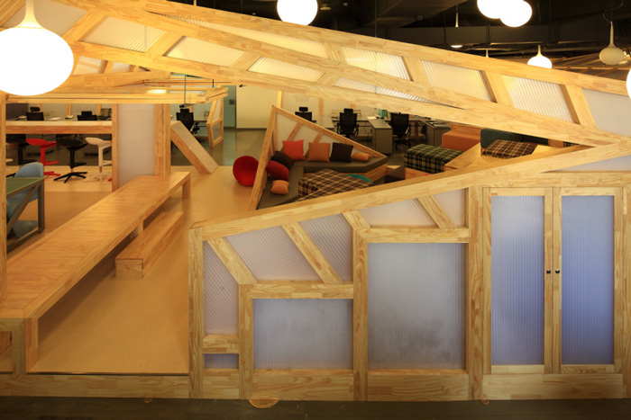 家具廠辦公室動線裝修設計方案效果圖