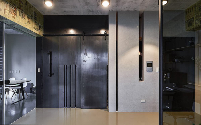 50平方工業(yè)風(fēng)辦公室進(jìn)門區(qū)裝修設(shè)計(jì)效果圖