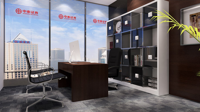 簡約中式經(jīng)理辦公室裝修設(shè)計效果圖