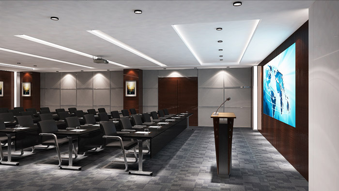 簡約中式辦公室匯報室裝修設(shè)計效果圖