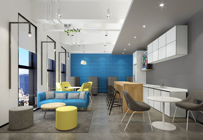 通信科技公司茶水吧裝修設計案例效果圖