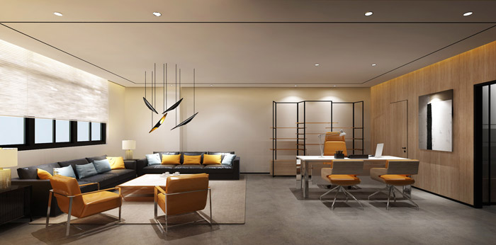 灰色調(diào)總經(jīng)理辦公室裝修設(shè)計效果圖