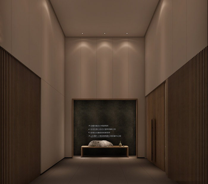 新中式辦公室入口設(shè)計裝修效果圖