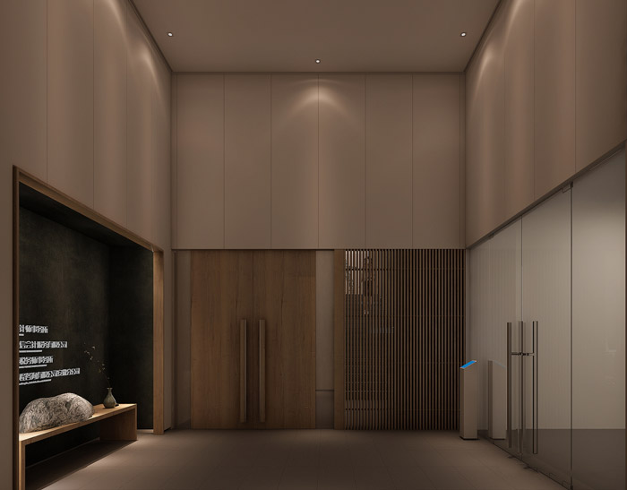 新中式辦公室入口設(shè)計裝修效果圖