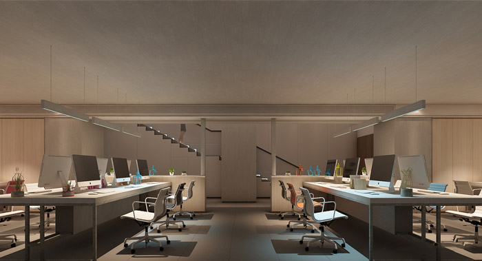 新中式辦公室辦公區(qū)設(shè)計裝修效果圖