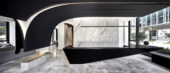 獨(dú)棟別墅寫字樓前臺裝修設(shè)計效果圖