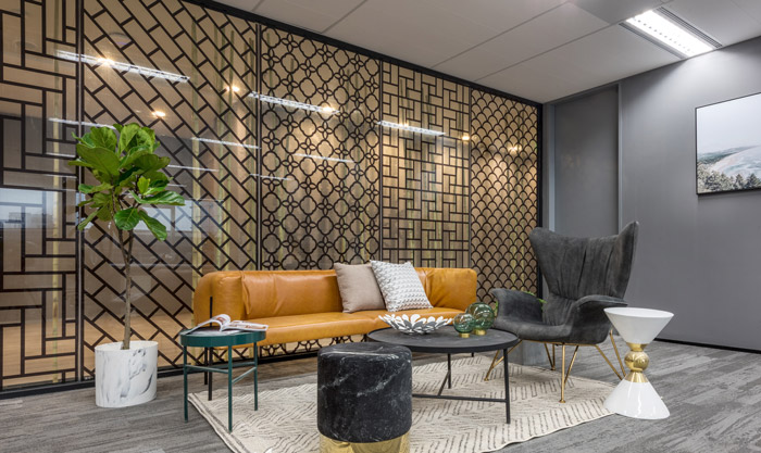 干凈清爽辦公室休息區裝修設計效果圖