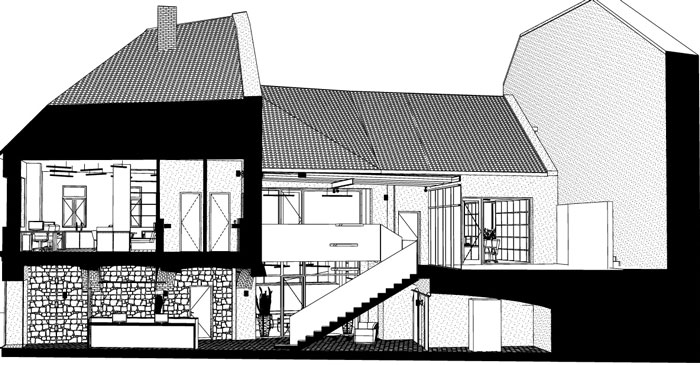 舊廠房改造辦公室裝修設計剖面圖