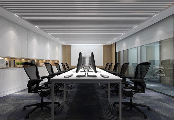 金融公司辦公空間辦公區裝修效果圖
