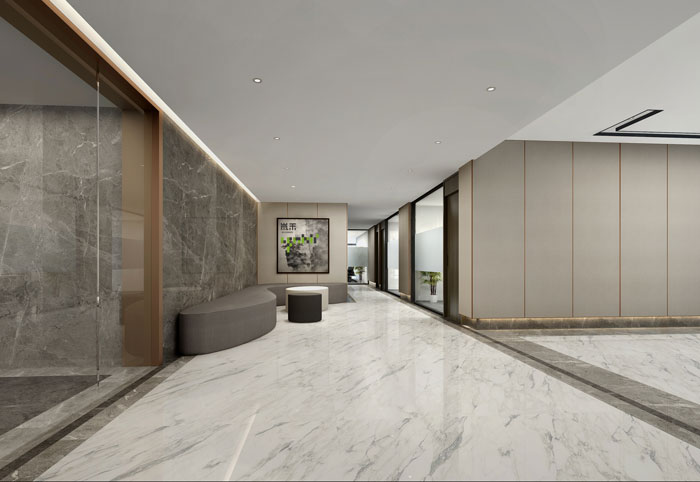 杭州控股集團辦公室接待區裝修設計效果圖