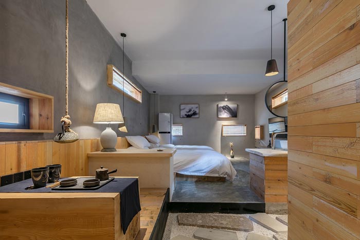 簡約民宿雙人間裝修設計效果圖