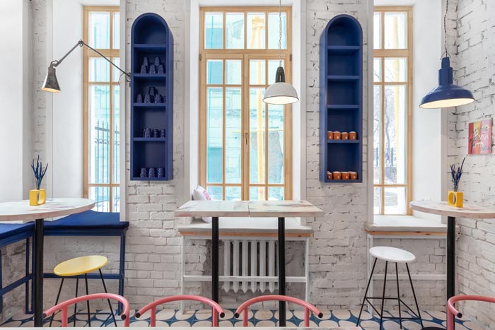 街頭餐廳餐區裝修設計效果圖