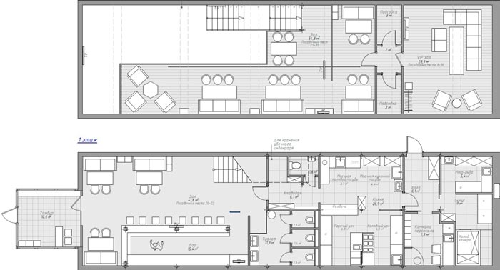 233平方工業(yè)風酒吧設(shè)計平面圖